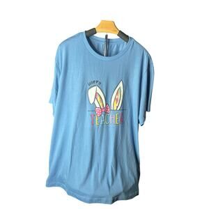 George Hoppy Teacher blue Easter t-shirt men’s size size 2xl 50-52